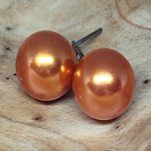 Large Orange Sherbet Ball Post Earrings