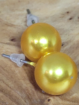 Yellow Large Ball Post Earrings