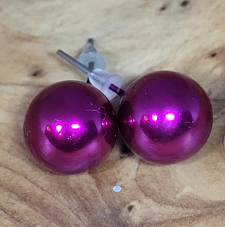 Fuchsia Large Ball Post Earrings