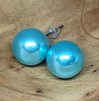 Mint Green Large Ball Post Earrings