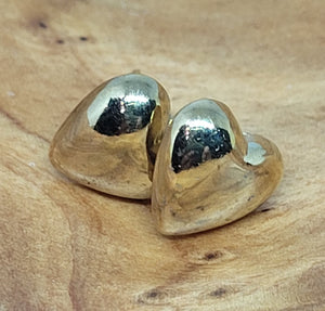 Gold Tone Heart Post Earrings