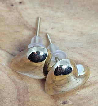 Gold Tone Heart Post Earrings