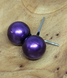Large Purple Ball Earrings