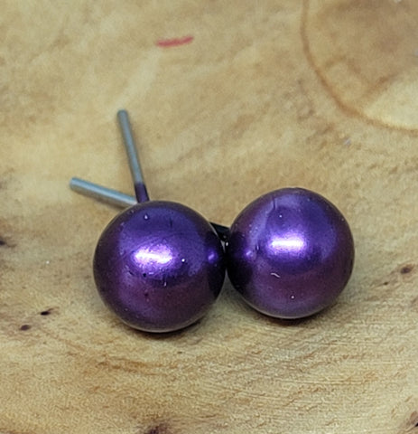 Medium Purple Ball Earrings