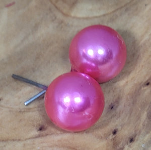 Large Pink Ball Earrings