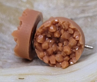Almond Druzy Disc Post Earrings