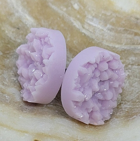 Lavender Druzy Disc Earrings