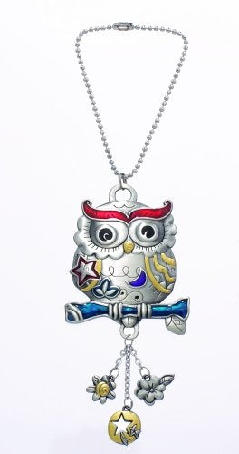 Multi Color Owl Rear View Mirror Car Charm Purse Bling