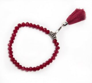 Glass Crystal Stretch Bracelet Red