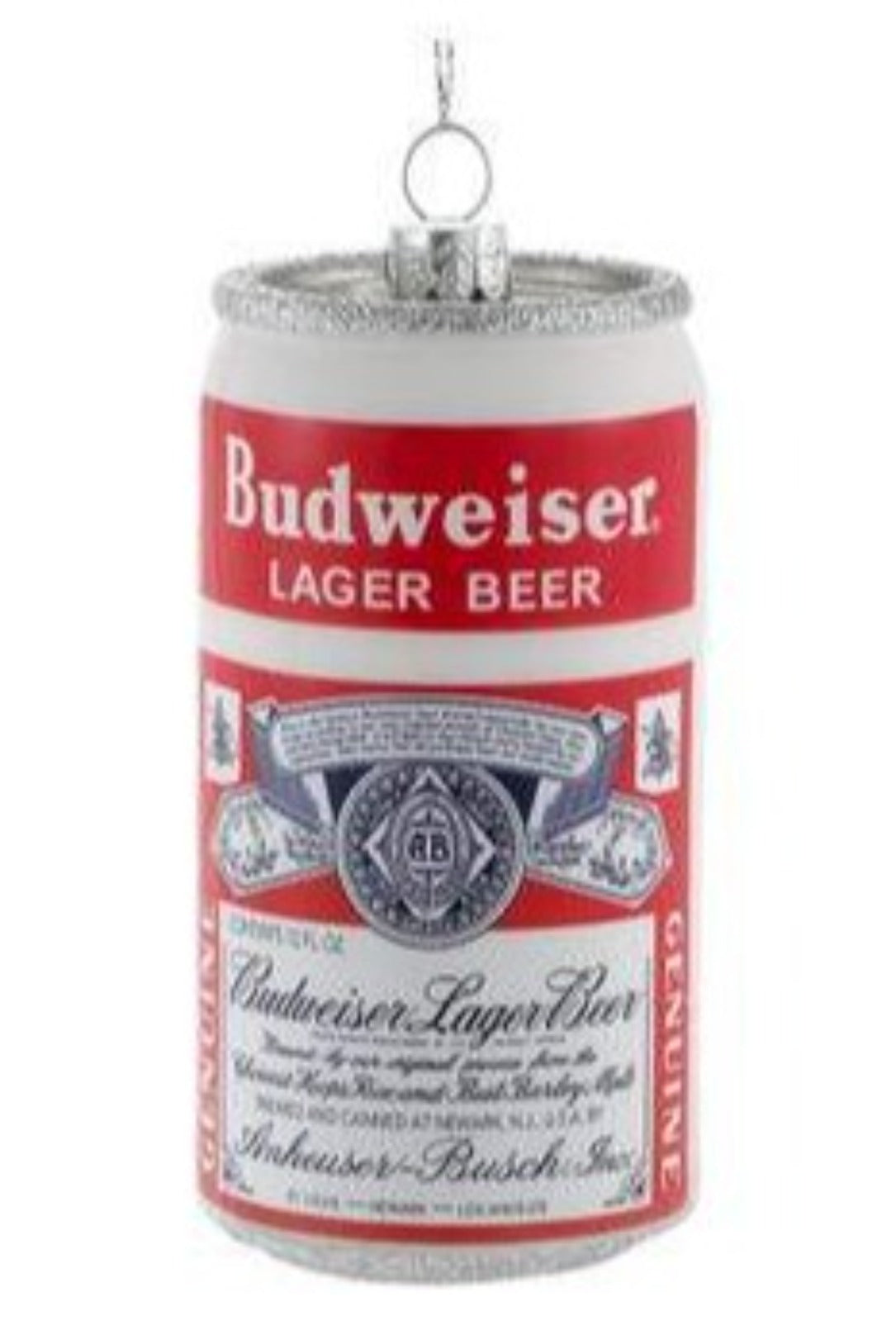 Officially Licensed Budweiser Beer Can Glass Ornament