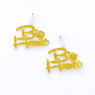 Licensed University of Michigan Big House Dangle Earrings