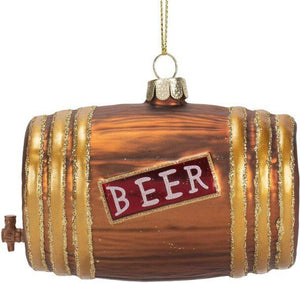 Glass Keg of Beer Barrel Christmas Ornament
