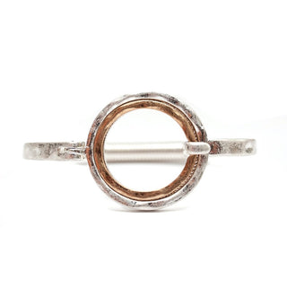 Gold Tone Cuff Silver Gold Circular Closure Bracelet
