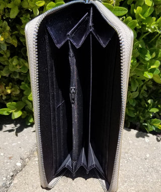Gold Metallic Zip Around Wallet