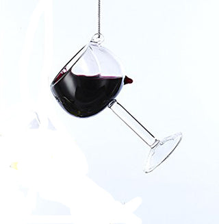 Red Wine Wide Rim Glass Ornament