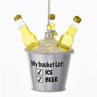 My Beer Bucket List Glass Christmas Ornament