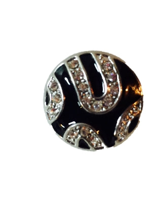 Crystal Black Interchangeable Snap Jewelry