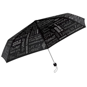 Wine Lovers Black Designer Umbrella