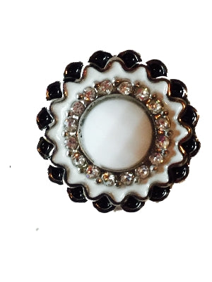 White with Black Tips Snap Interchangeable Jewelry