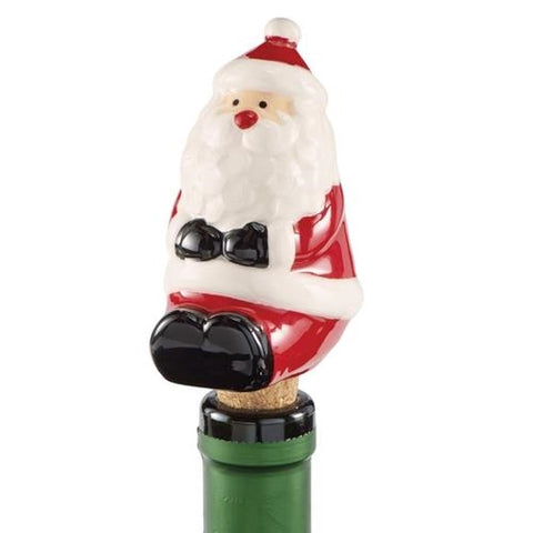 Ceramic Santa Claus Wine Bottle Topper Stopper