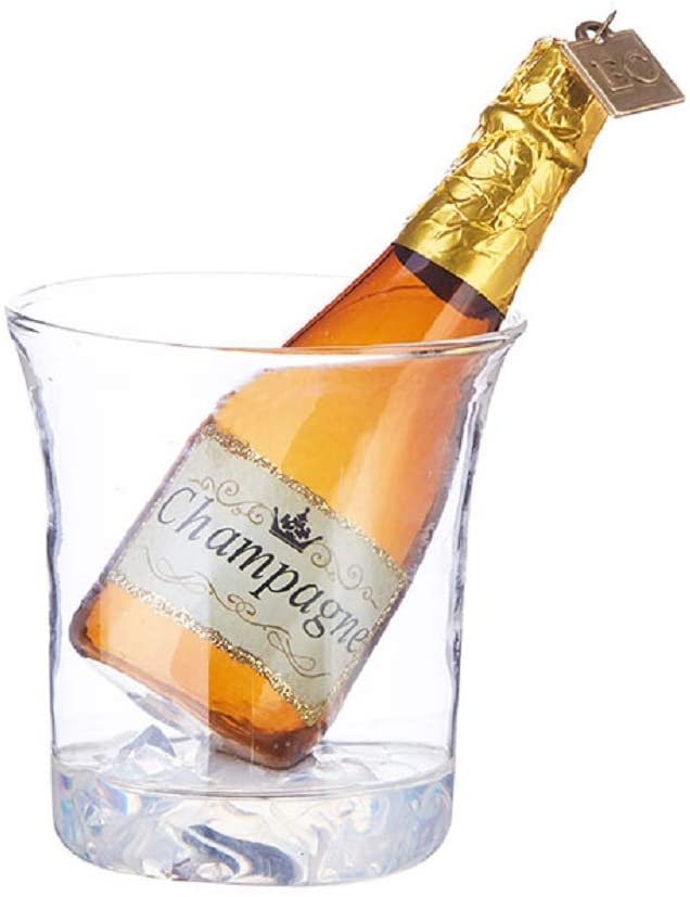 Eric Cortina Ice Bucket with Champagne Glass Ornament