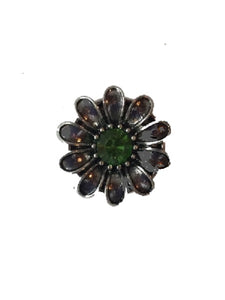 Flower with Green Center Interchangeable Snap Jewelry