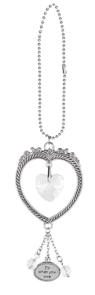 Do What You Love Heart Shaped Car Charm