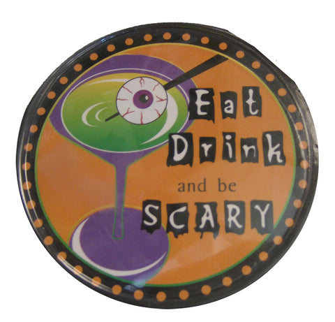 Halloween Wine Coaster Set Eat Drink and Be Scary!