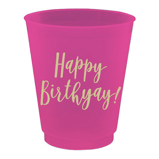 Set 8 Happy Birthyay Birthday Frost Flex Shot Glasses