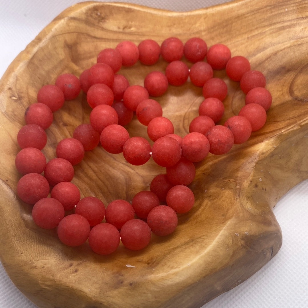 Red Bead Stretch Bracelet