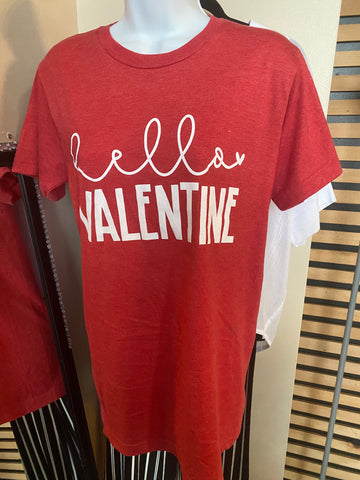 Hello Valentine Round Neck T Shirt