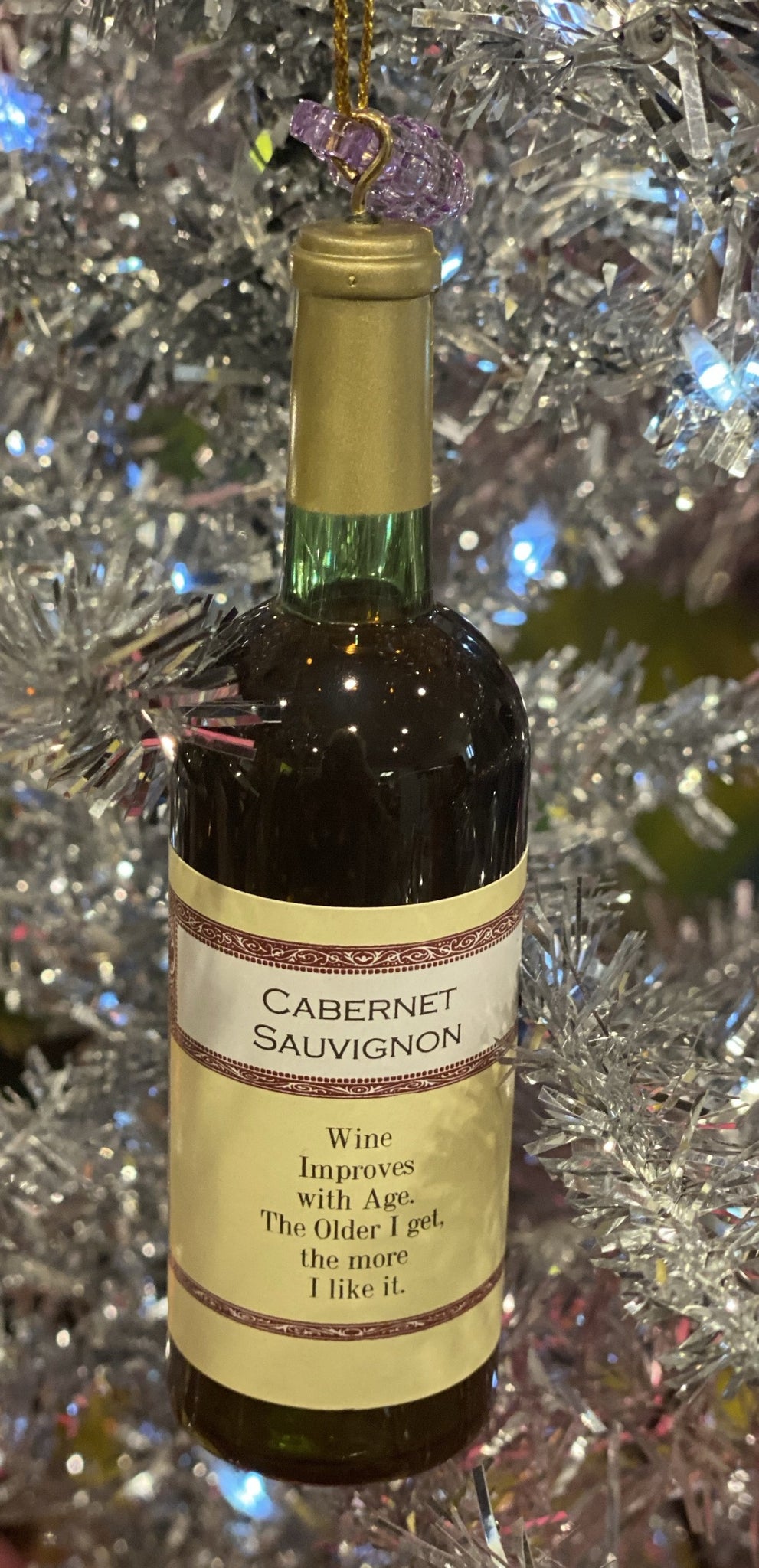 Cabernet Sauvignon Bottle Of Wine Ornament
