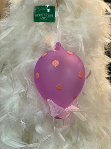 Purple Glitter Dot Balloon Ornament