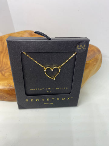 14 Karat Gold Dipped with CZ Heart Necklace