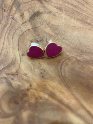 Fuchsia Heart Earrings