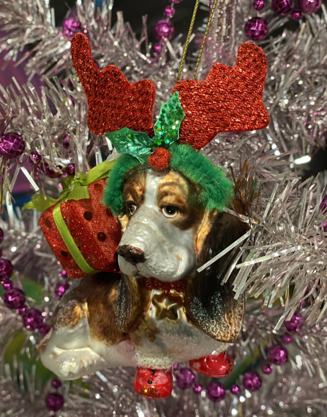 I Have Christmas Gifts Beagle Glass Dog Ornament