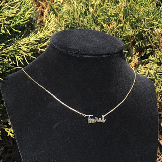Taurus Handwritten Gold Tone Zodiac Chain Necklace