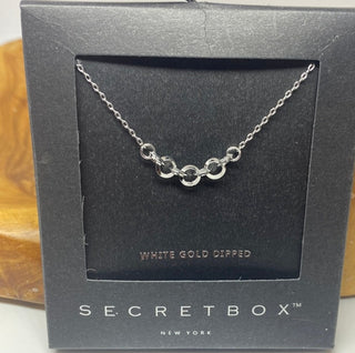 White Gold Dipped Ring 16.5 in Necklace