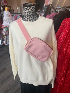 Nylon Fanny Pack Bum Bag Purse Pink
