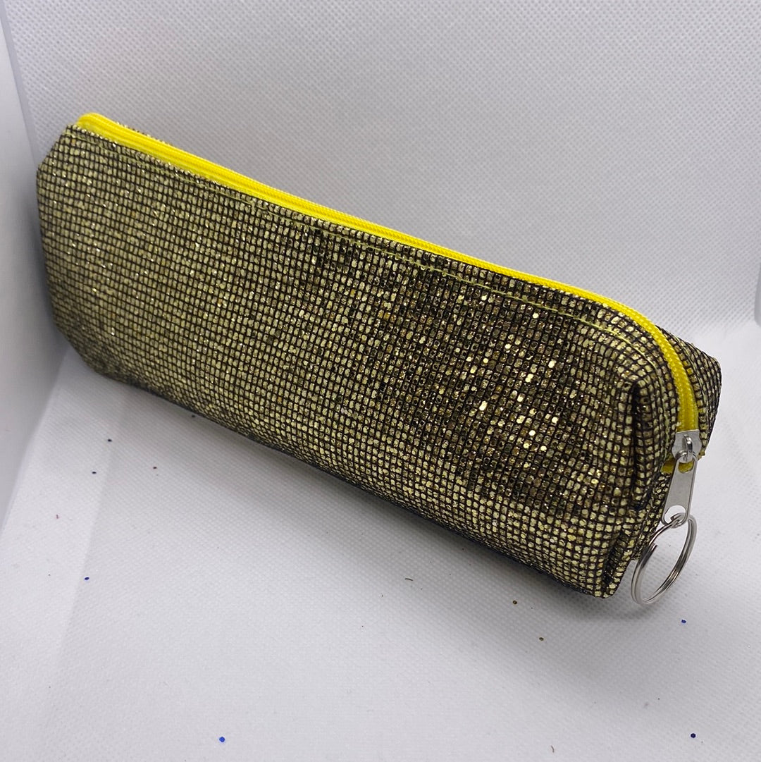 Gold Glitter Pencil Case Pouch