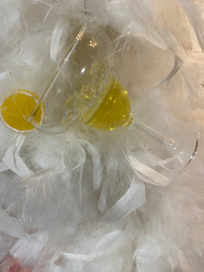 Yellow Glass Margarita Ornament