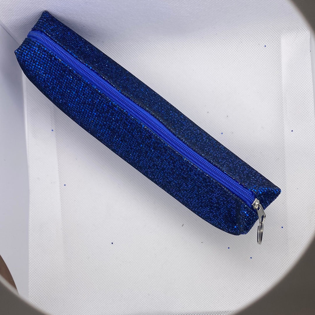 Blue Glitter Pencil Case Pouch