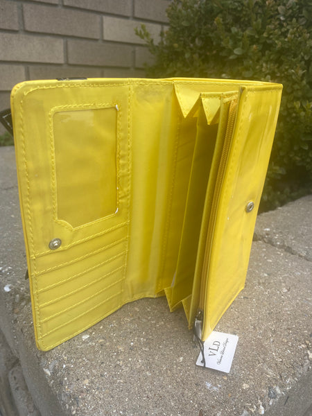 Womens Bi Fold Yellow Wallet