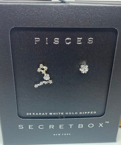 Pisces 24K White Gold Dipped Earrings