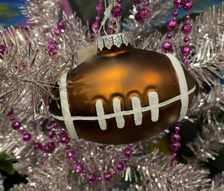 Glass Football Ornament