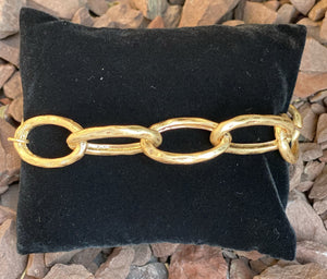 Gold Tone Chain Link Toggle Closure Bracelet