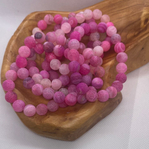 Pink Beaded Stretch Bracelet