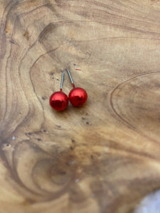 Love Red Ball Post Earrings