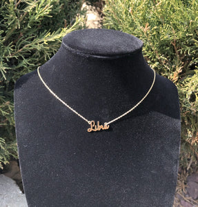 Libra Handwritten Gold Tone Zodiac Chain Necklace