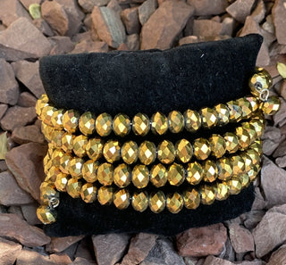 Gold Tone Beaded Wrap Bracelet